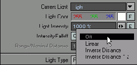   Intensity Falloff